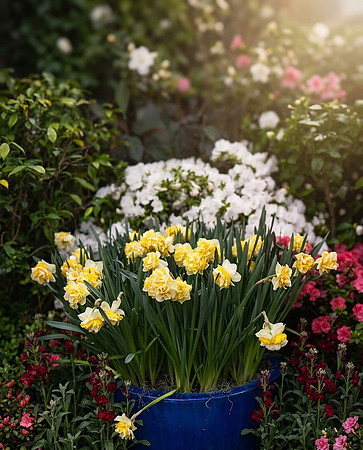 Cinematic Version of Flowers in Blue Pot