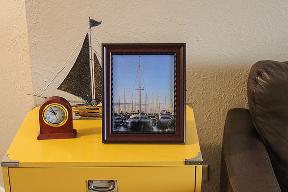 Sailboats in Mahogany Frame