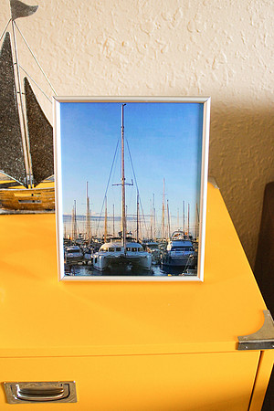 Sailboat in Silver Frame Close Up I
